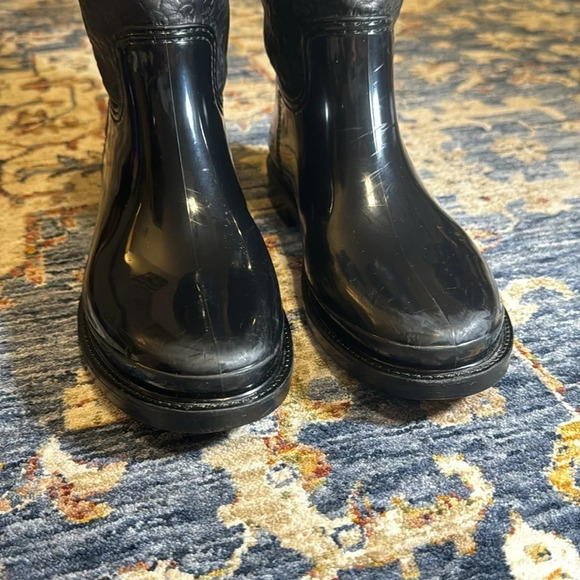 MK Michael Kors Designer Women Blakely Logo Embossed Ankle Rain Boot Shoes Blk 7 - Picture 7 of 15